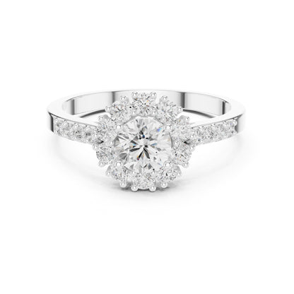 Round Halo Lab Grown Diamond Engagement Ring