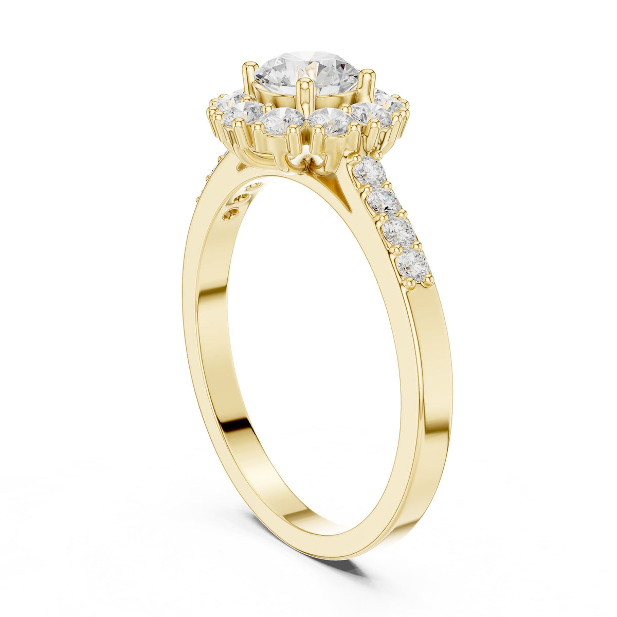 Round Halo Lab Grown Diamond Engagement Ring