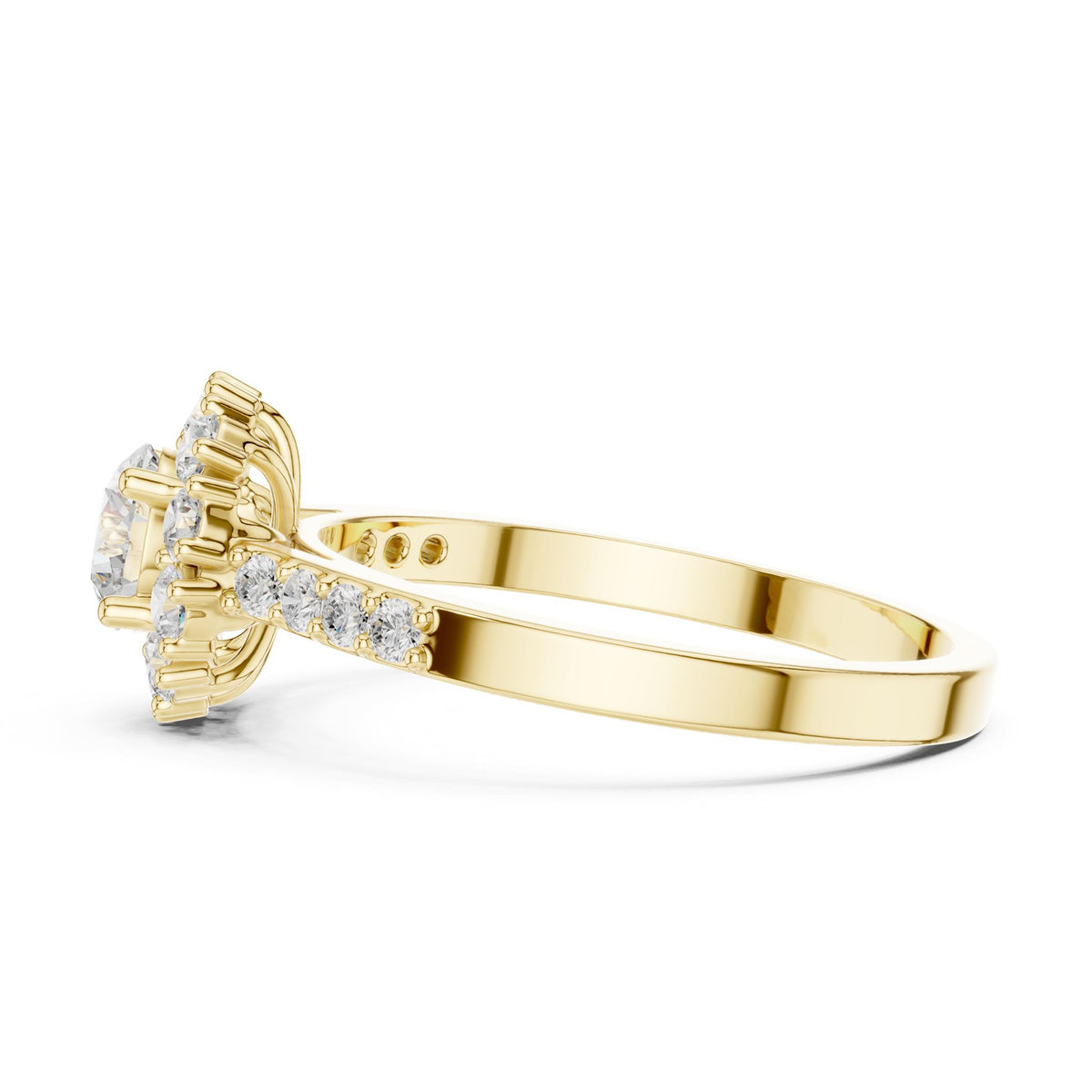 Round Halo Lab Grown Diamond Engagement Ring