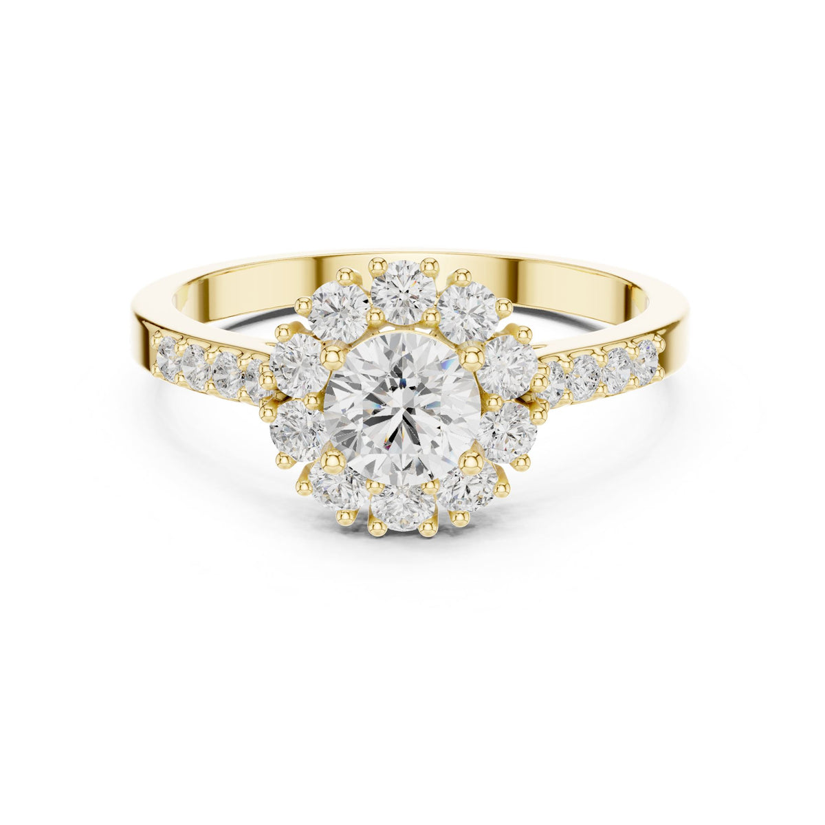 Round Halo Lab Grown Diamond Engagement Ring