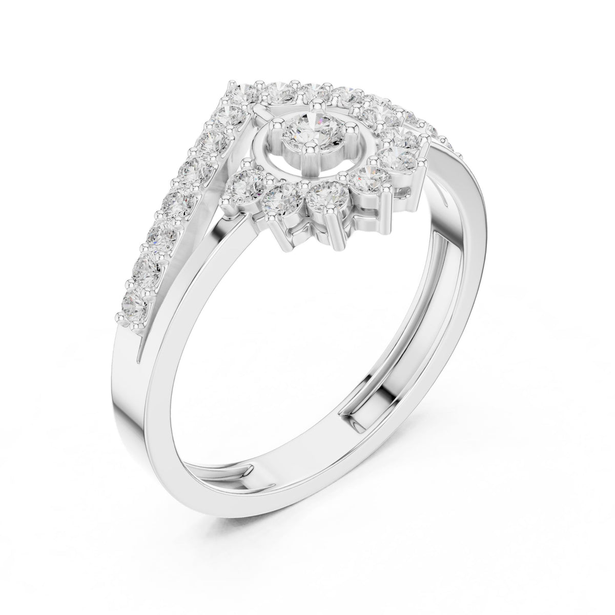 Round Halo Lab Grown Diamond Engagement Ring
