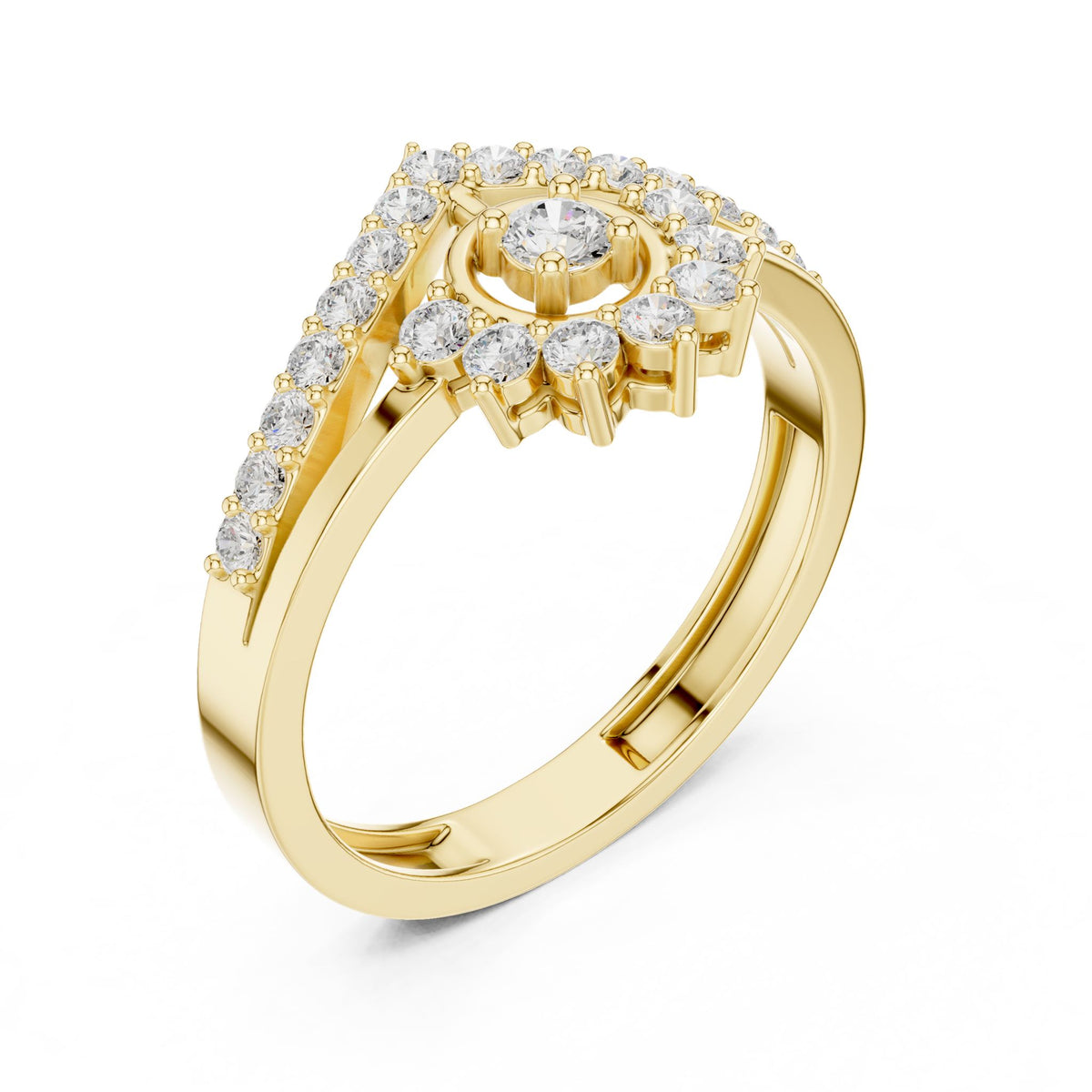 Round Halo Lab Grown Diamond Engagement Ring