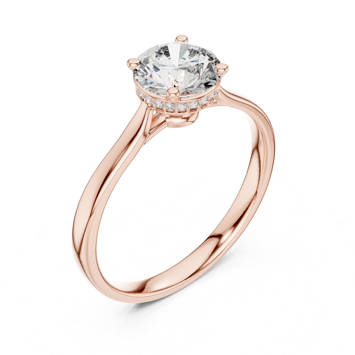 Round Halo Lab Grown Diamond Engagement Ring