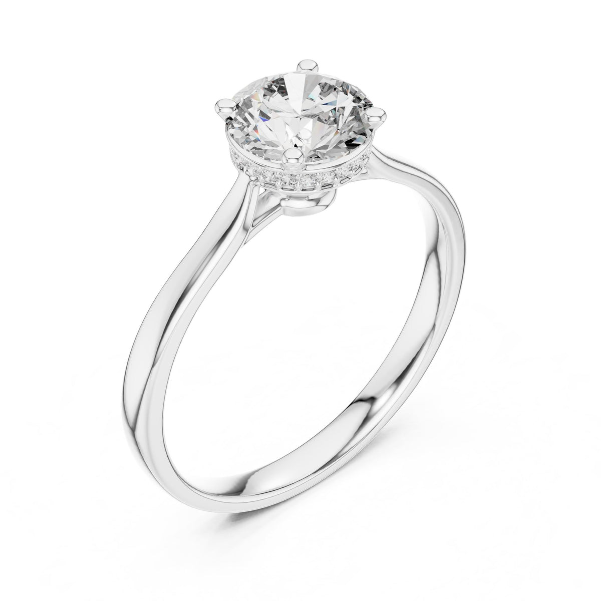 Round Halo Lab Grown Diamond Engagement Ring
