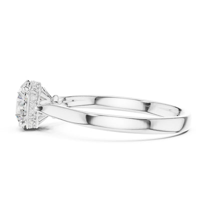 Round Halo Lab Grown Diamond Engagement Ring