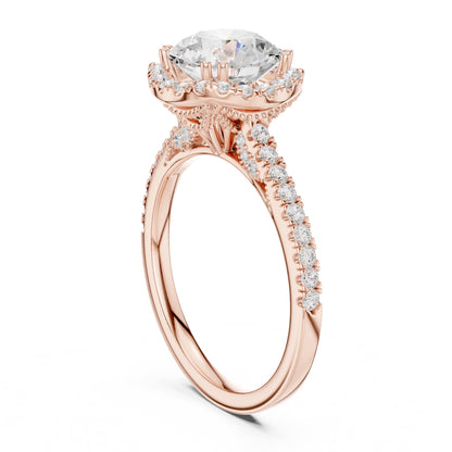 Round Halo Lab Grown Diamond Engagement Ring