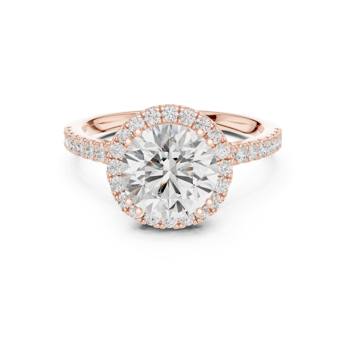 Round Halo Lab Grown Diamond Engagement Ring