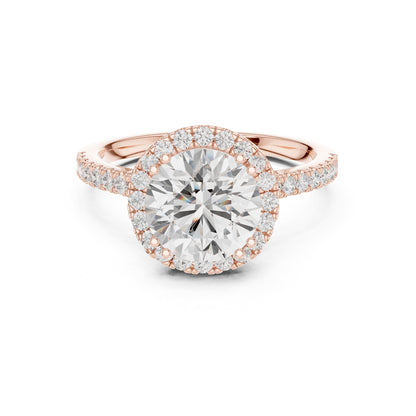 Round Halo Lab Grown Diamond Engagement Ring