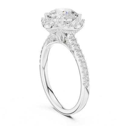 Round Halo Lab Grown Diamond Engagement Ring