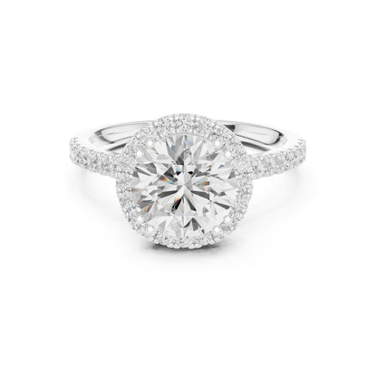 Round Halo Lab Grown Diamond Engagement Ring