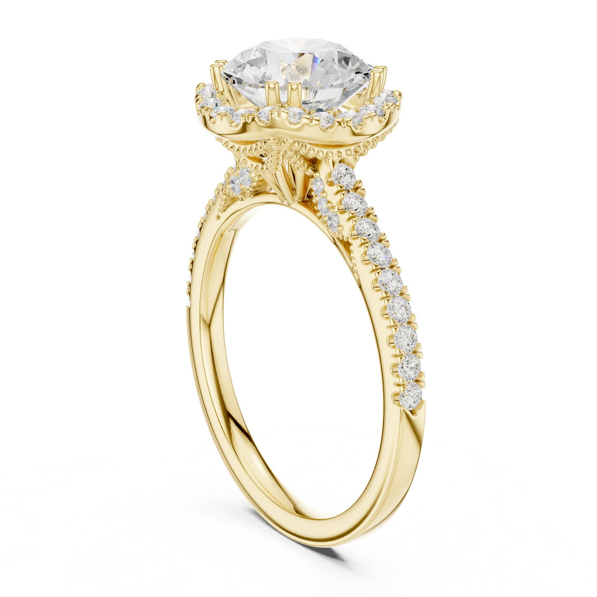 Round Halo Lab Grown Diamond Engagement Ring