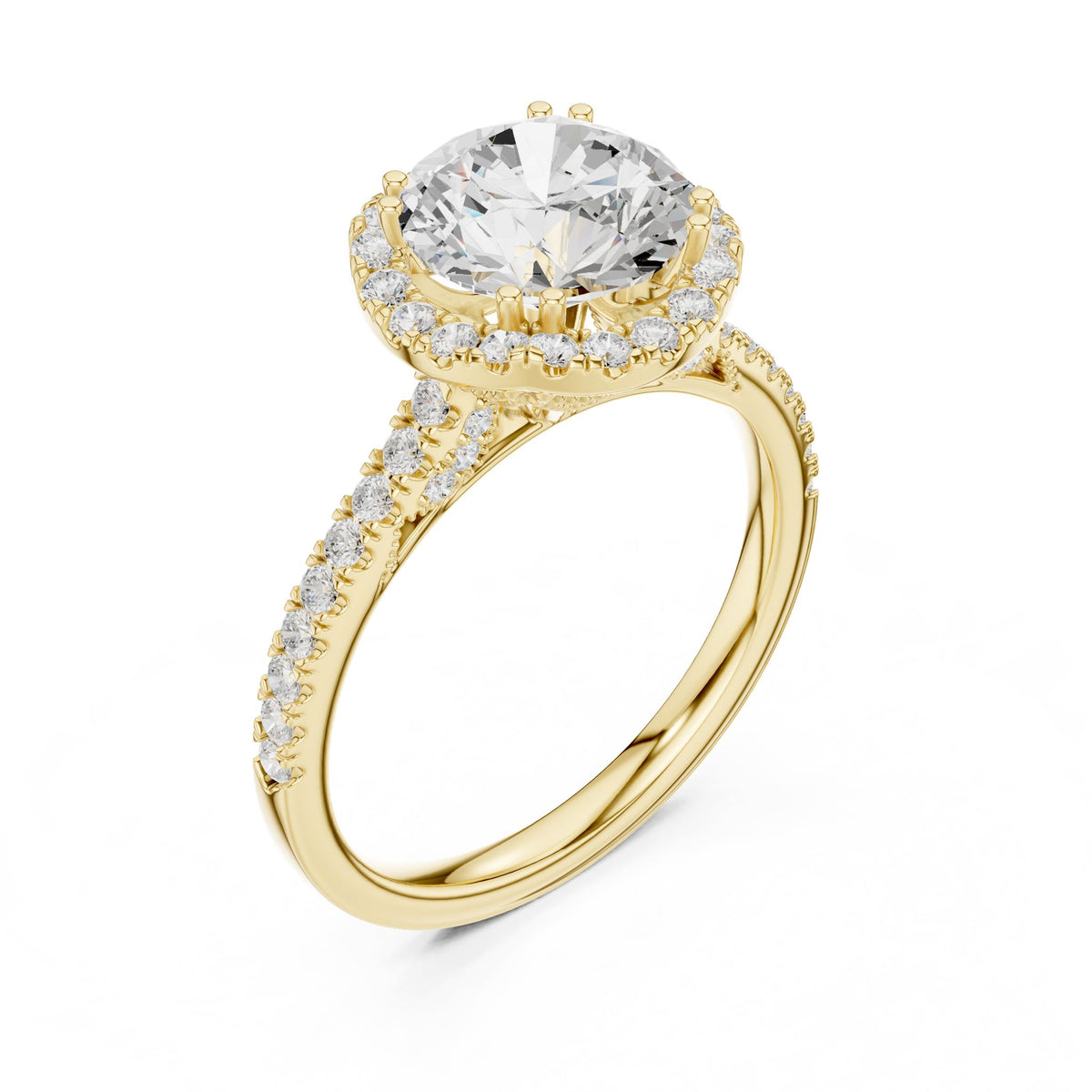 Round Halo Lab Grown Diamond Engagement Ring