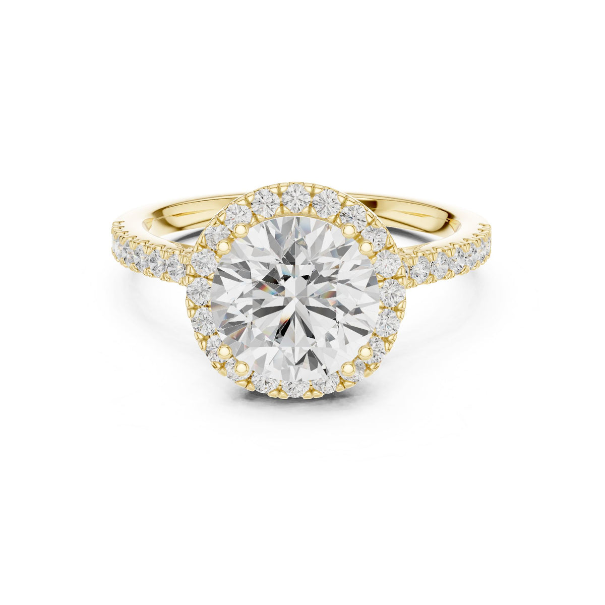 Round Halo Lab Grown Diamond Engagement Ring