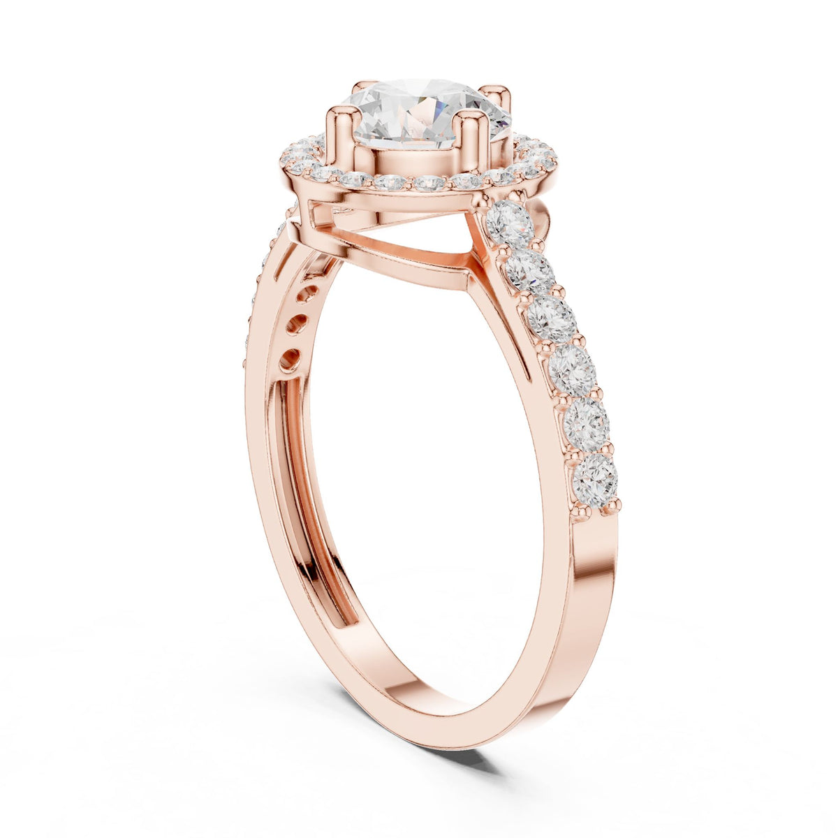 Round Halo Lab Grown Diamond Engagement Ring