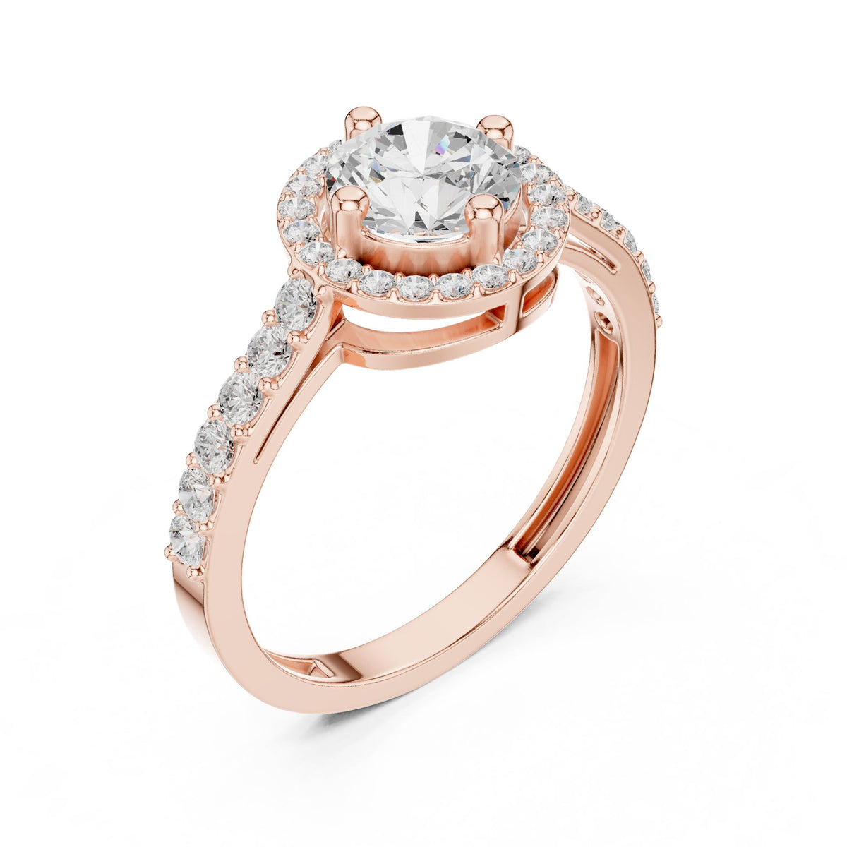 Round Halo Lab Grown Diamond Engagement Ring