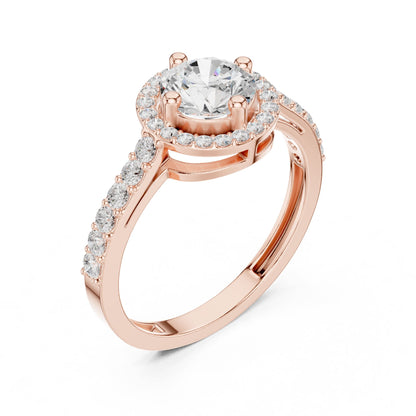 Round Halo Lab Grown Diamond Engagement Ring
