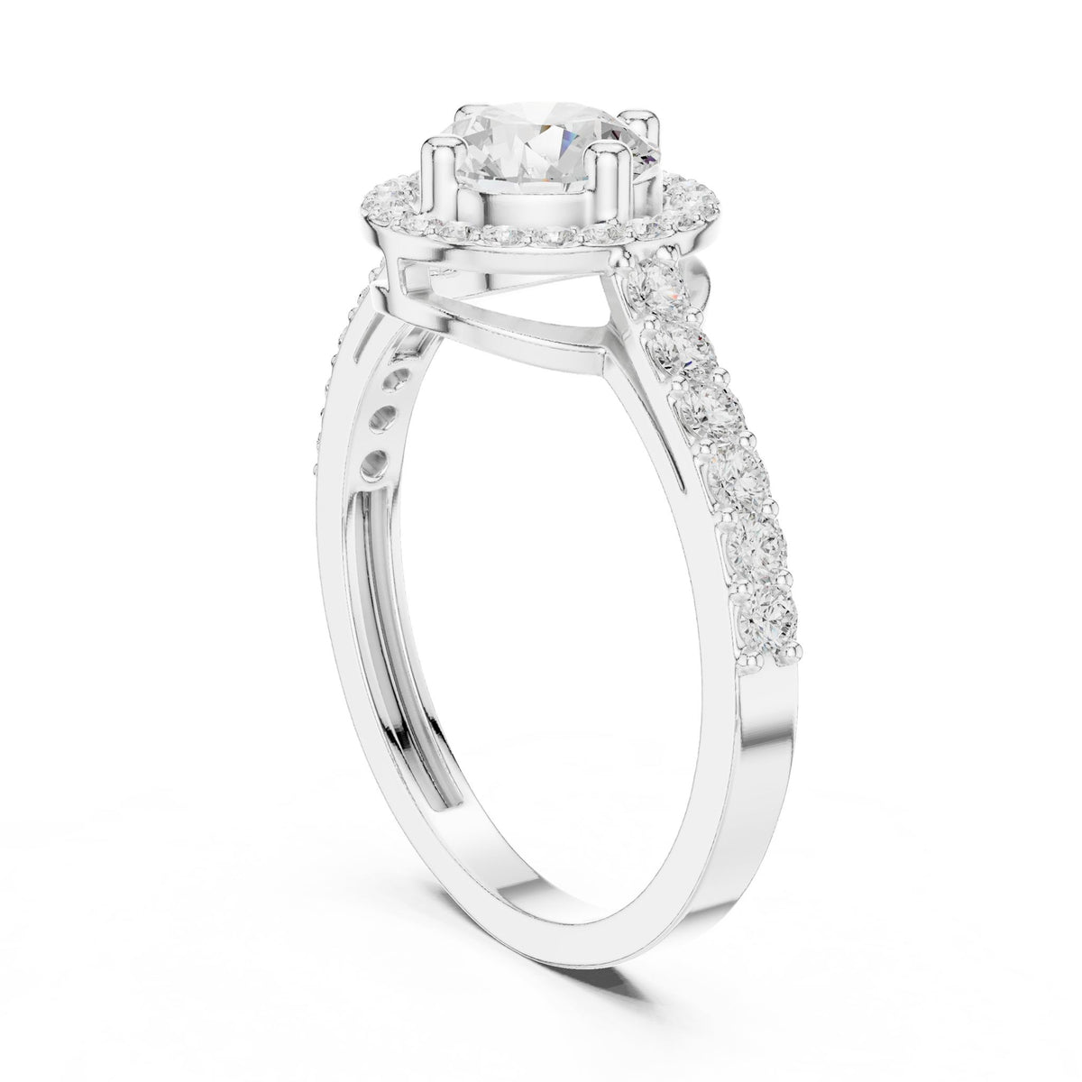 Round Halo Lab Grown Diamond Engagement Ring