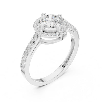 Round Halo Lab Grown Diamond Engagement Ring