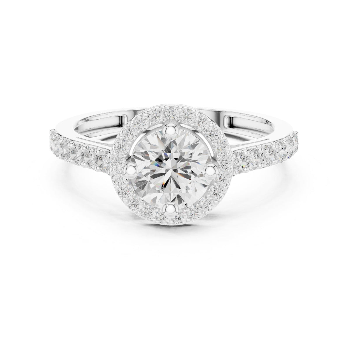 Round Halo Lab Grown Diamond Engagement Ring