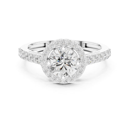 Round Halo Lab Grown Diamond Engagement Ring