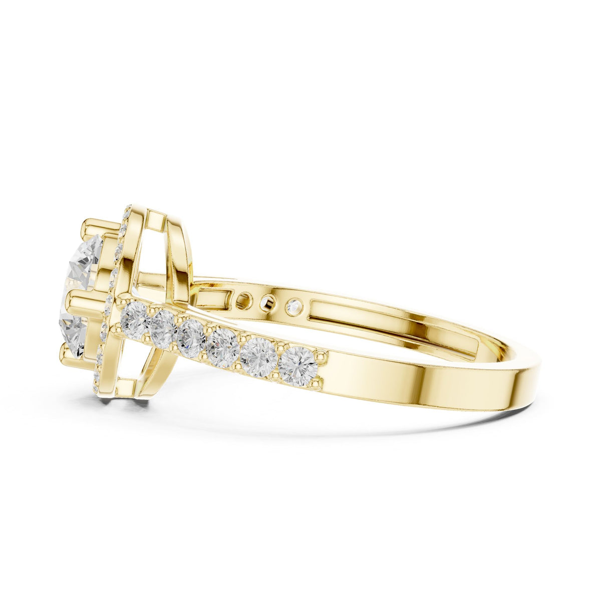 Round Halo Lab Grown Diamond Engagement Ring