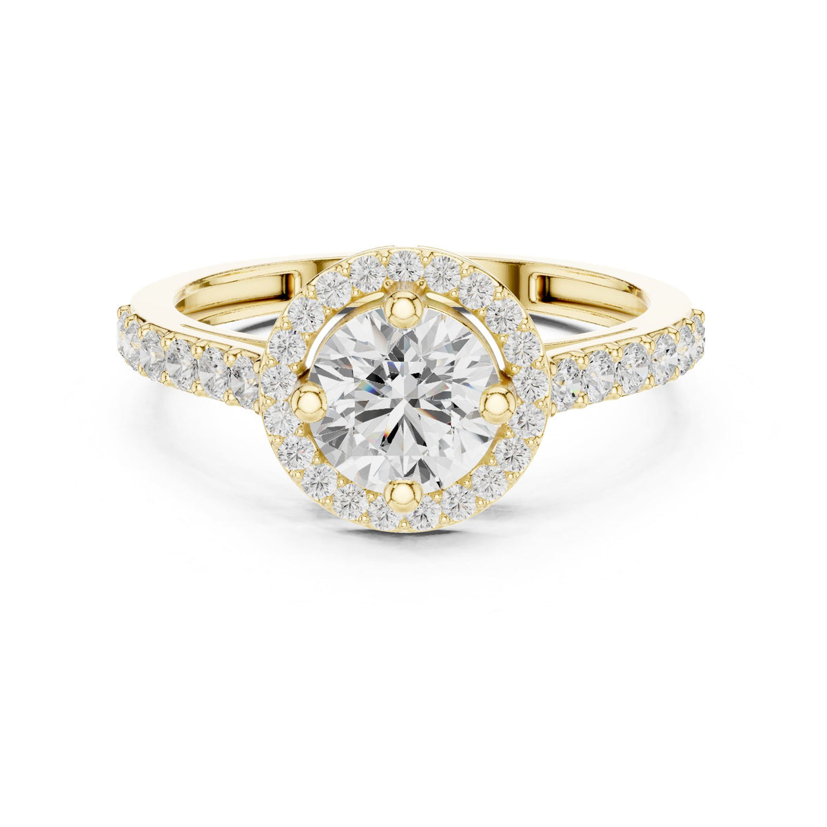 Round Halo Lab Grown Diamond Engagement Ring