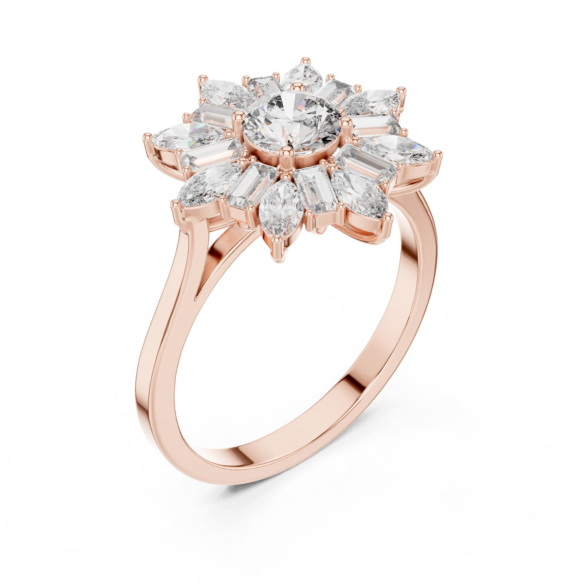 Round Halo Lab Grown Diamond Engagement Ring