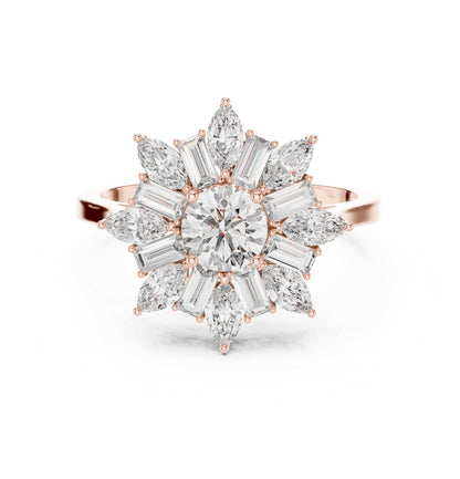 Round Halo Lab Grown Diamond Engagement Ring