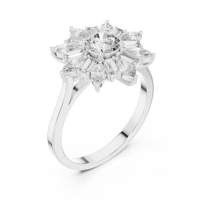 Round Halo Lab Grown Diamond Engagement Ring