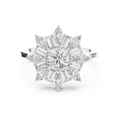 Round Halo Lab Grown Diamond Engagement Ring