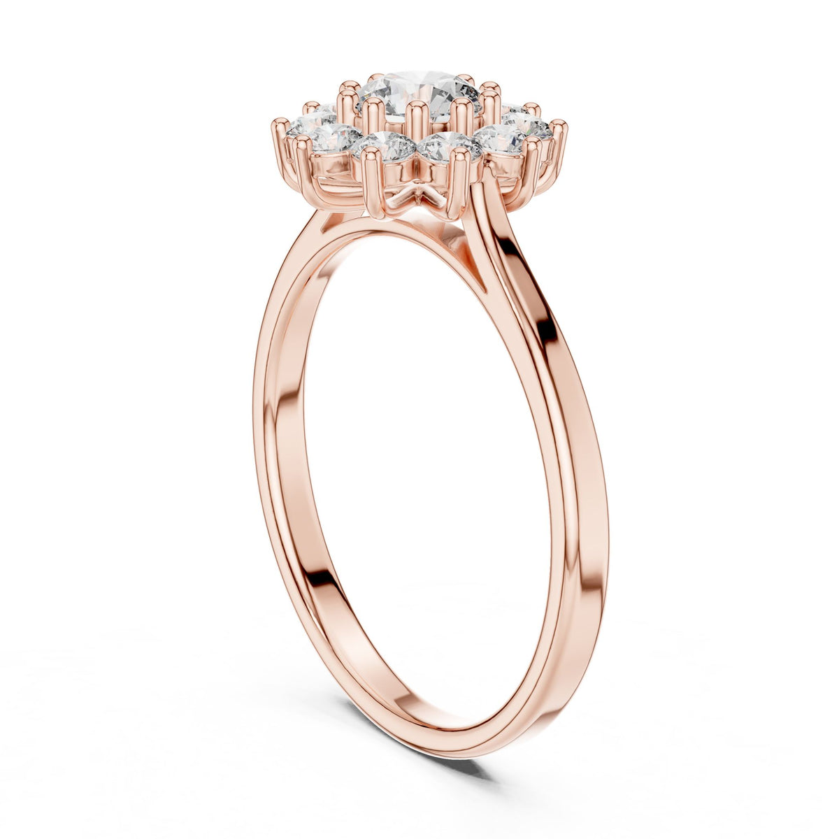 Round Halo Lab Grown Diamond Engagement Ring