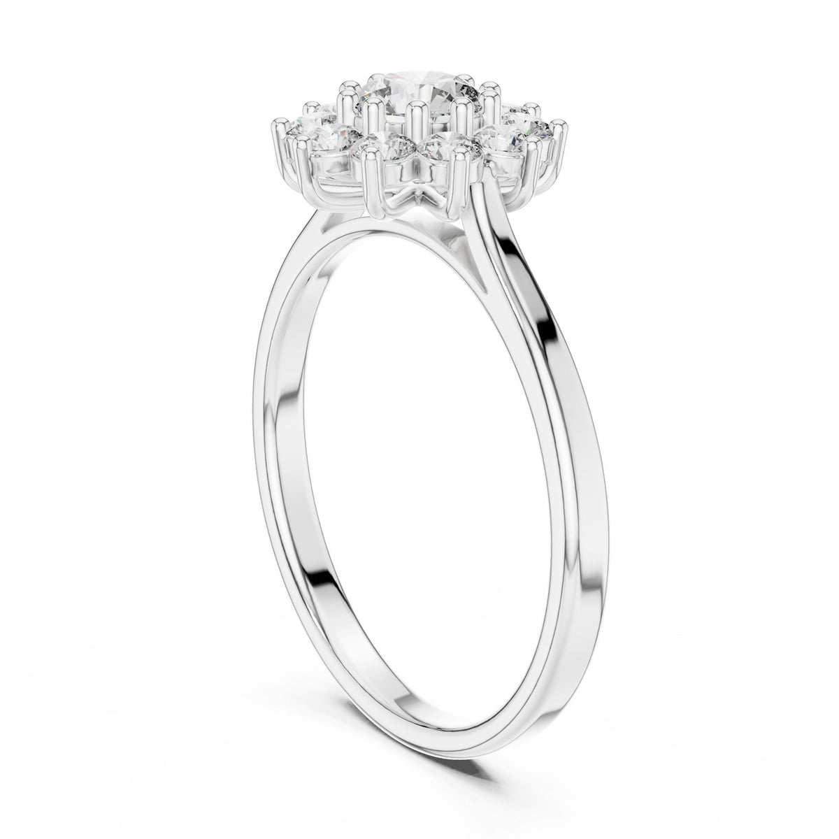 Round Halo Lab Grown Diamond Engagement Ring