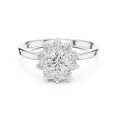 Round Halo Lab Grown Diamond Engagement Ring