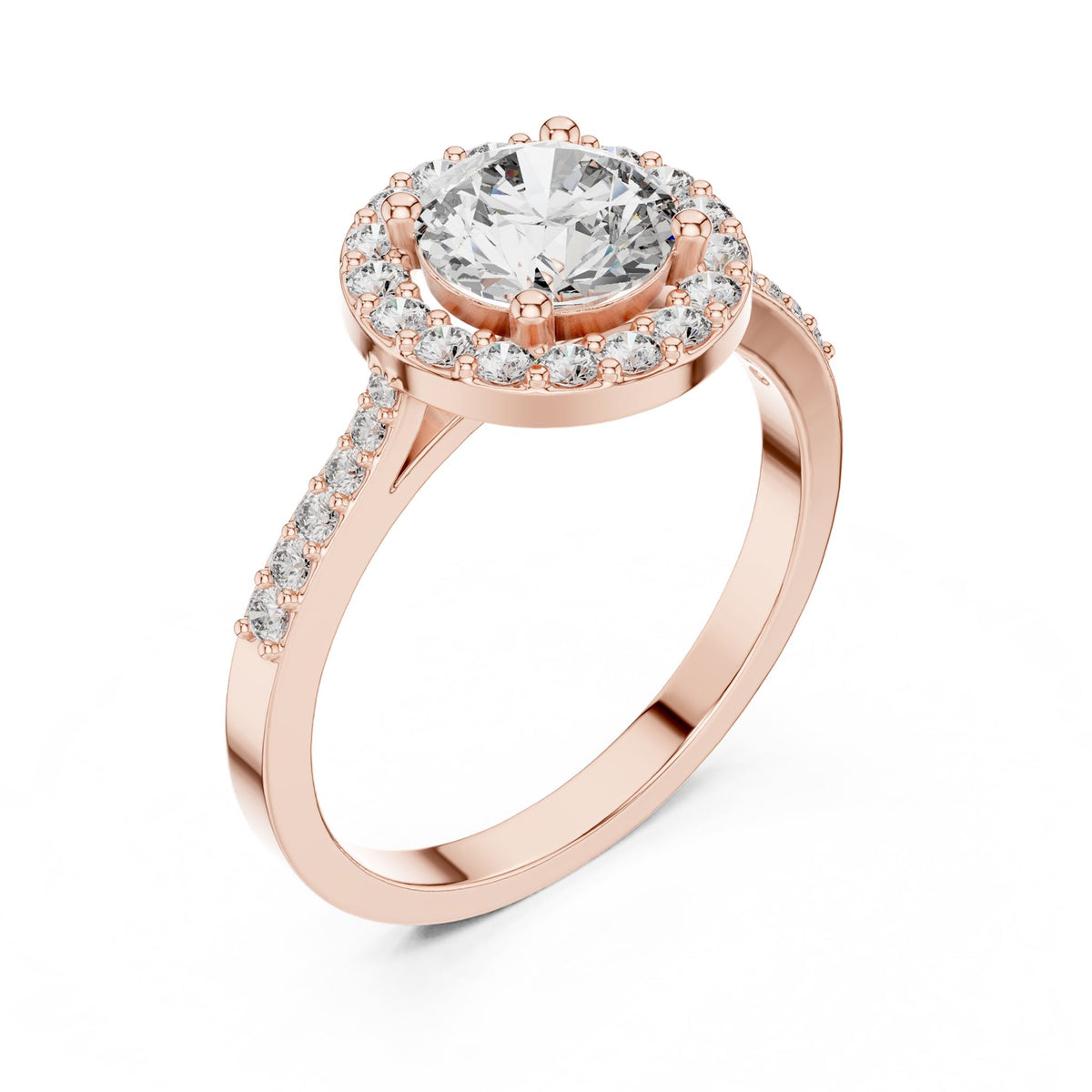 Round Halo Lab Grown Diamond Engagement Ring