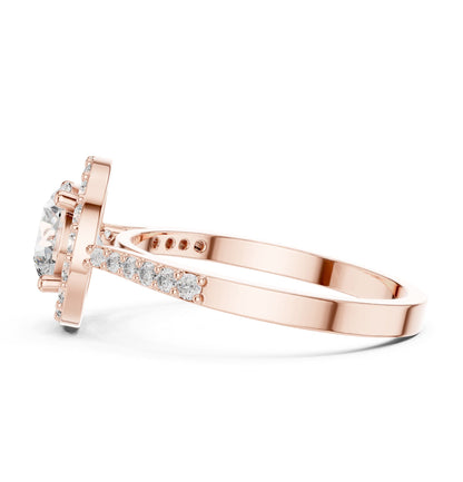 Round Halo Lab Grown Diamond Engagement Ring