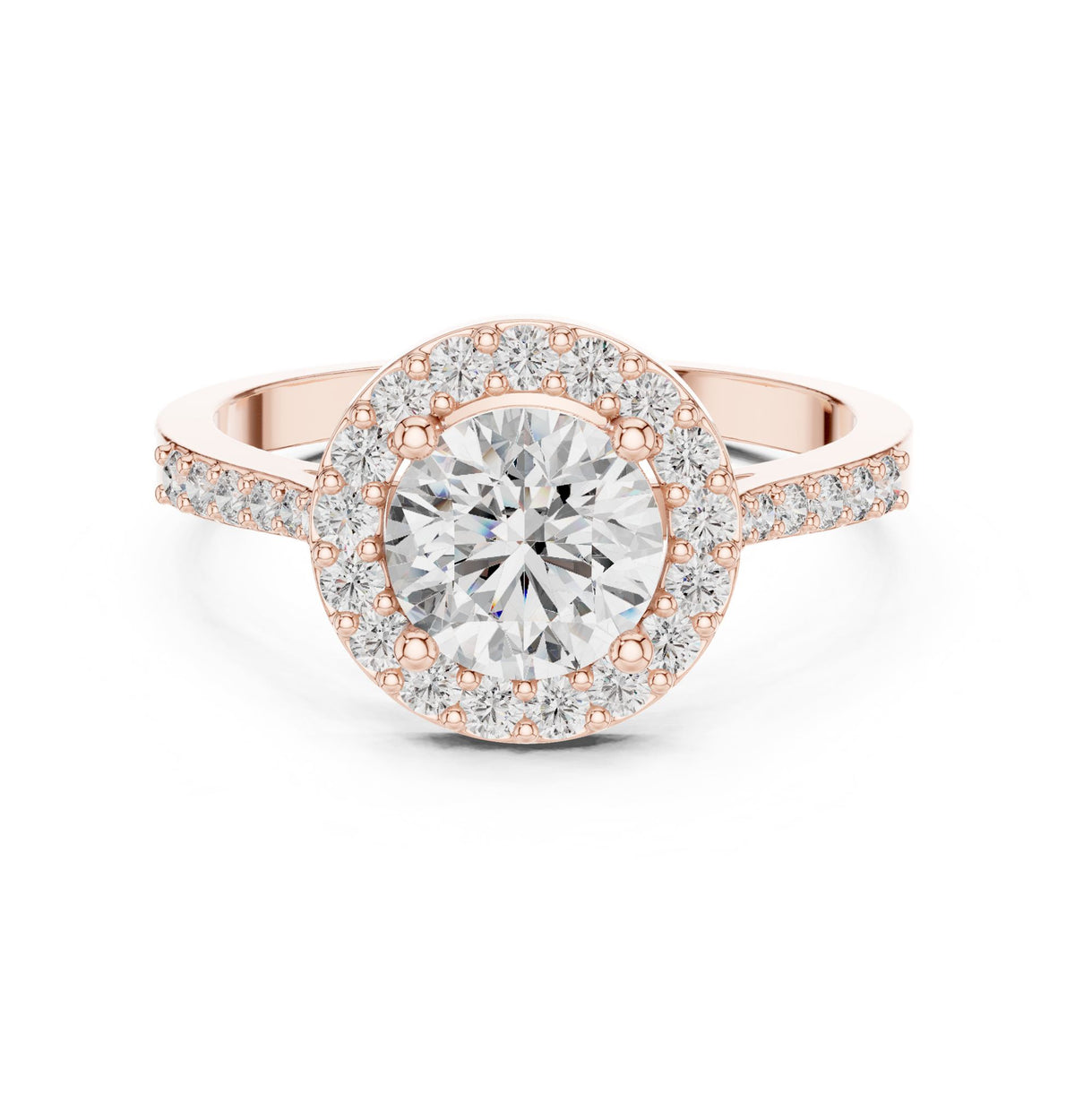 Round Halo Lab Grown Diamond Engagement Ring