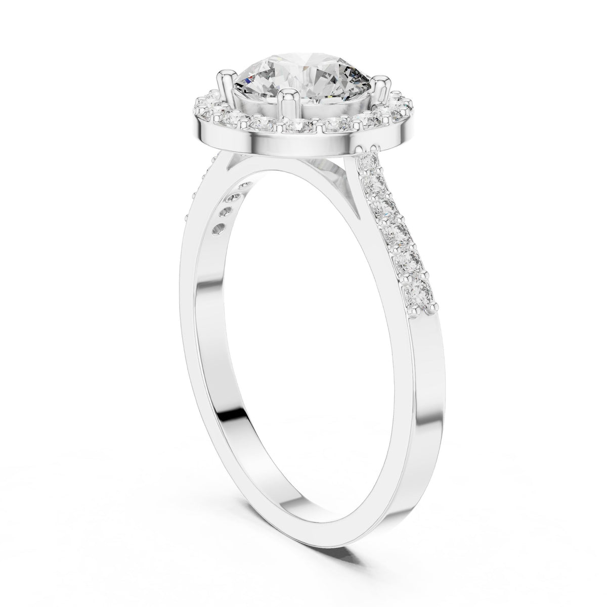 Round Halo Lab Grown Diamond Engagement Ring