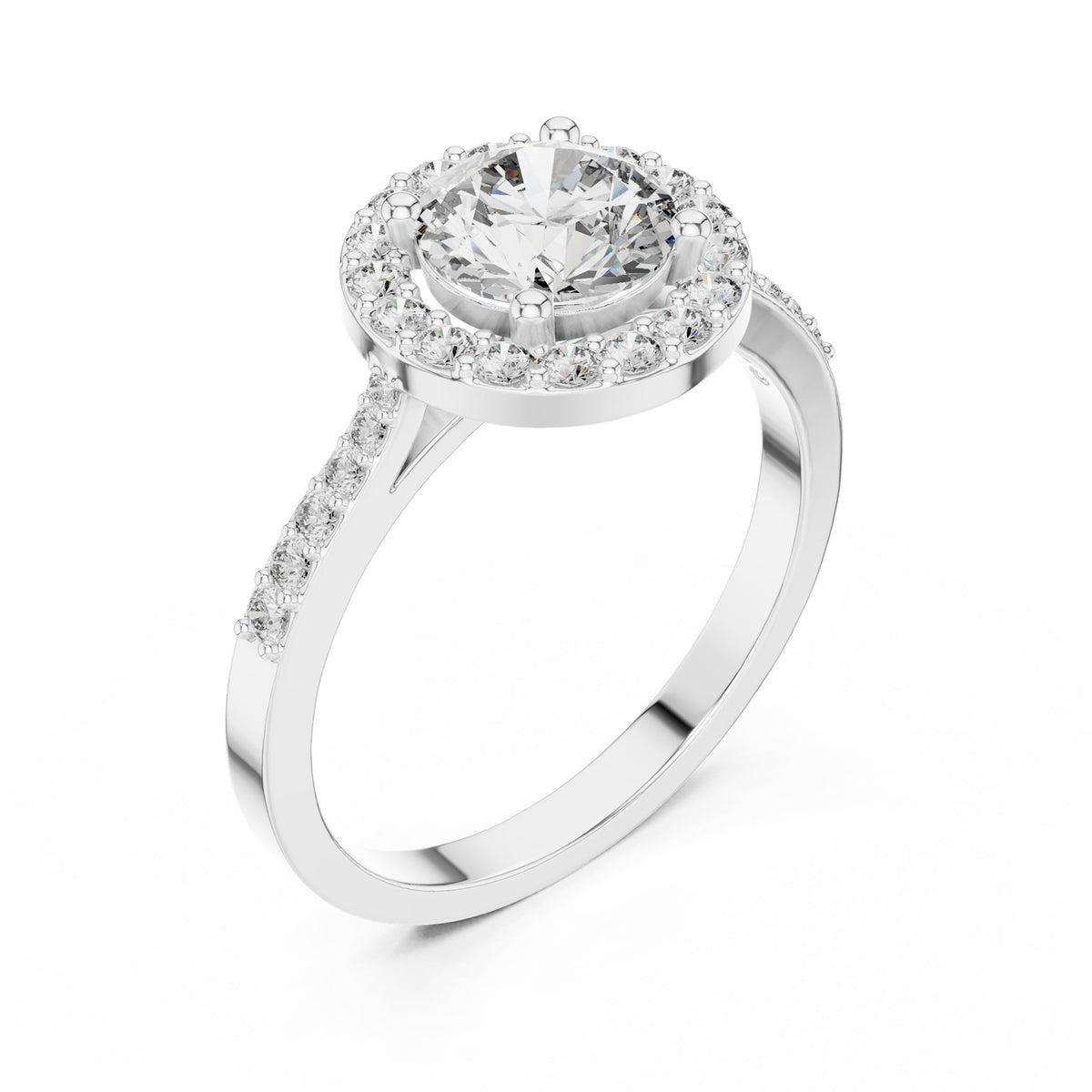 Round Halo Lab Grown Diamond Engagement Ring