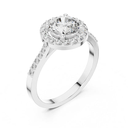 Round Halo Lab Grown Diamond Engagement Ring