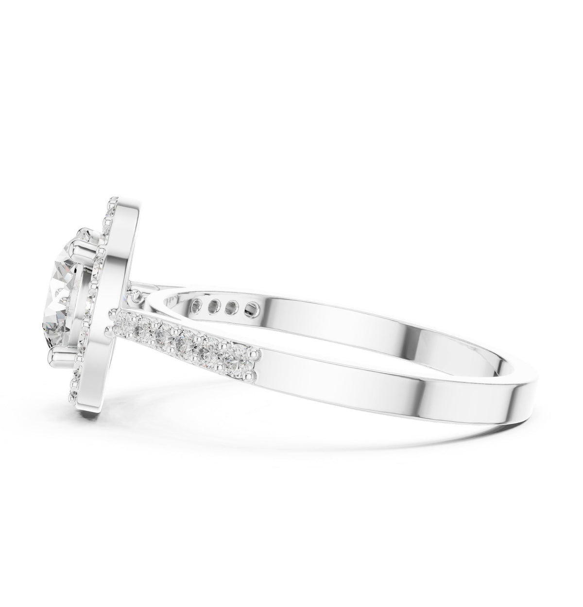 Round Halo Lab Grown Diamond Engagement Ring