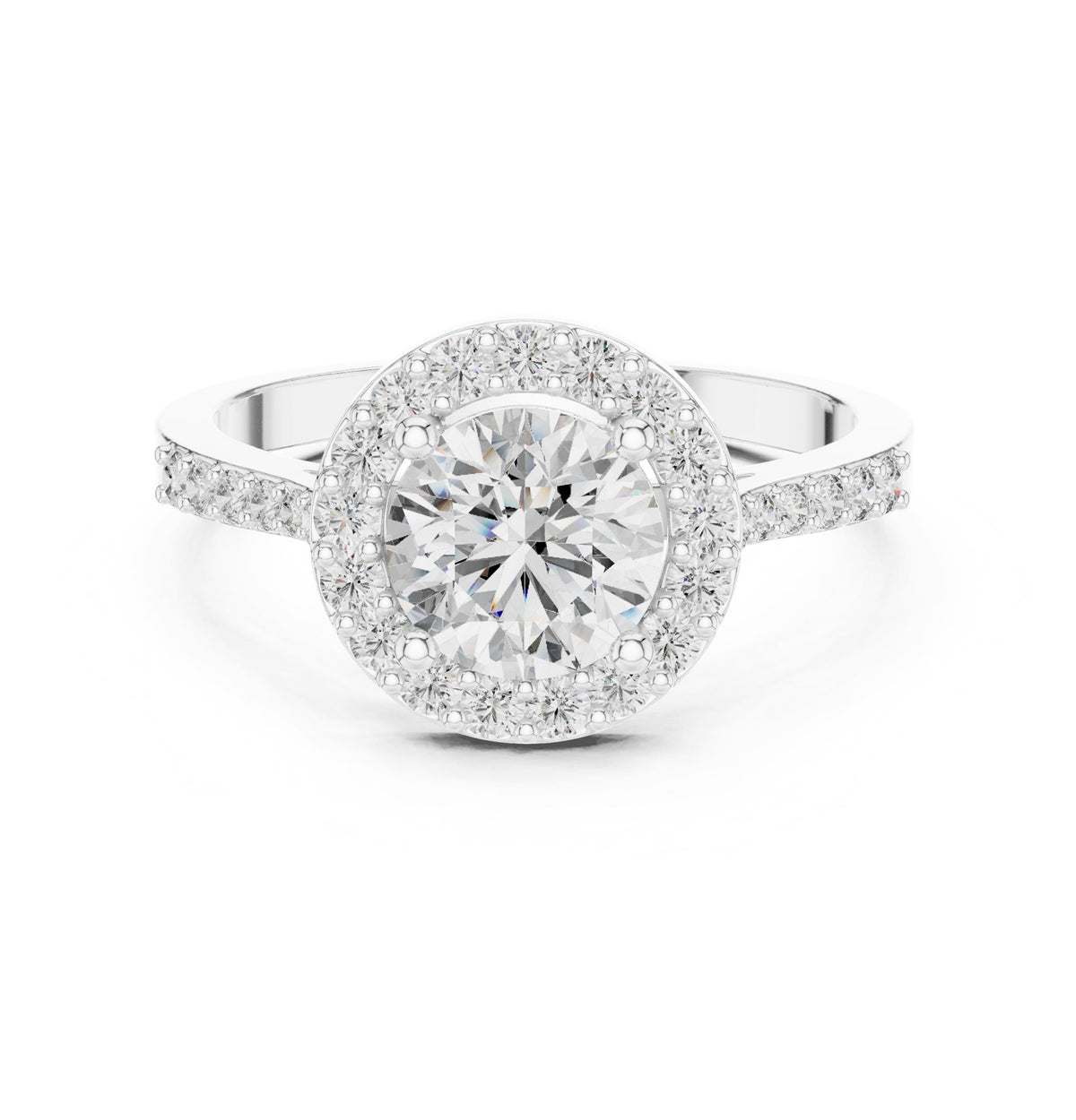 Round Halo Lab Grown Diamond Engagement Ring