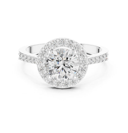 Round Halo Lab Grown Diamond Engagement Ring