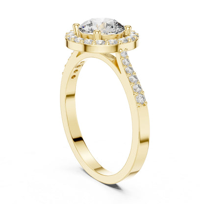 Round Halo Lab Grown Diamond Engagement Ring