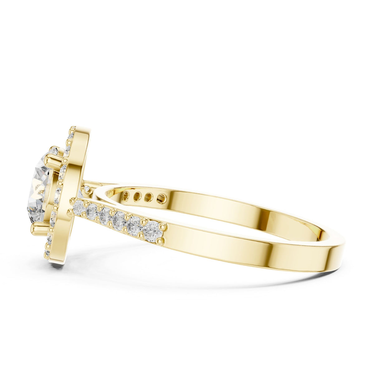 Round Halo Lab Grown Diamond Engagement Ring