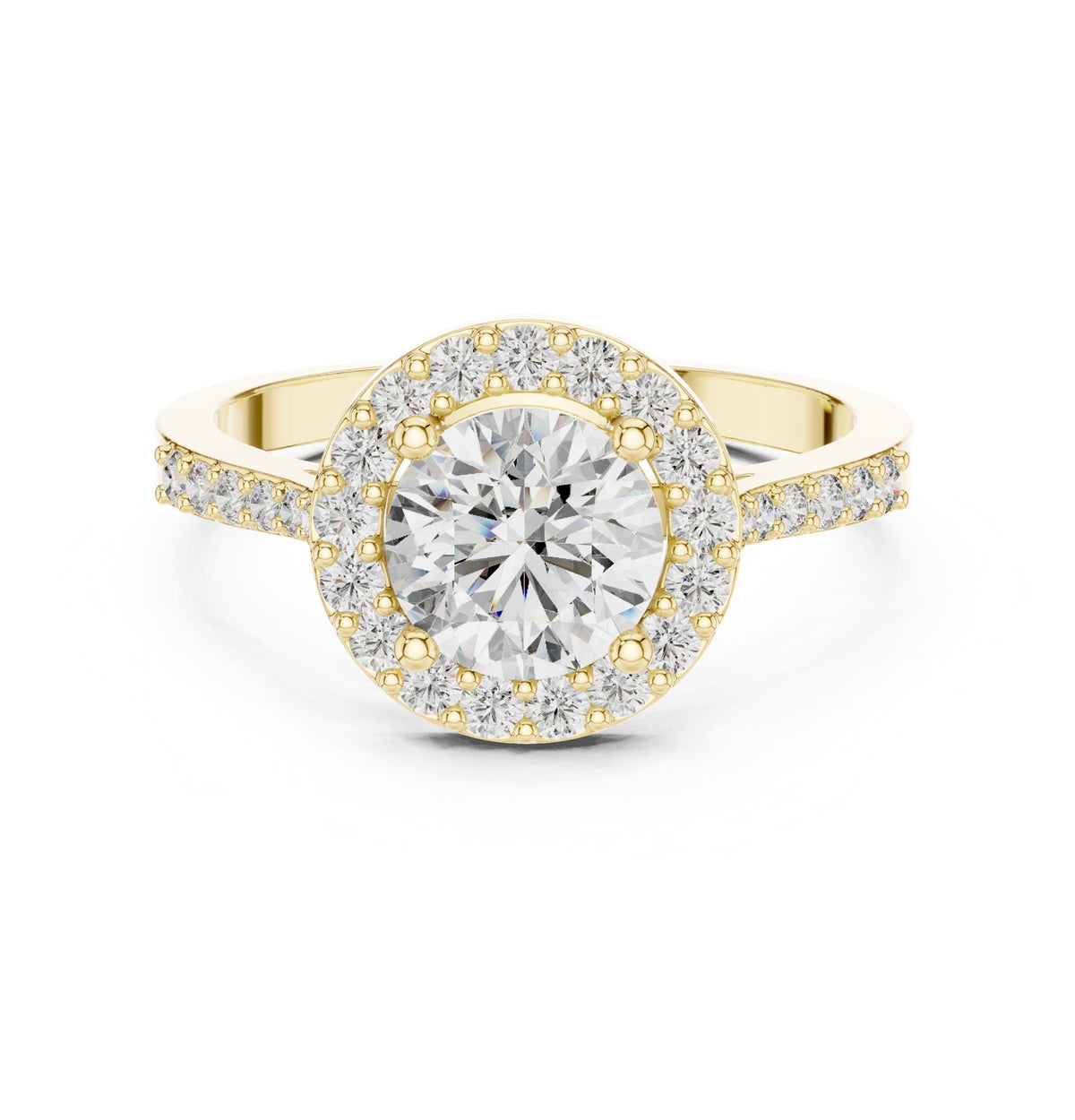 Round Halo Lab Grown Diamond Engagement Ring