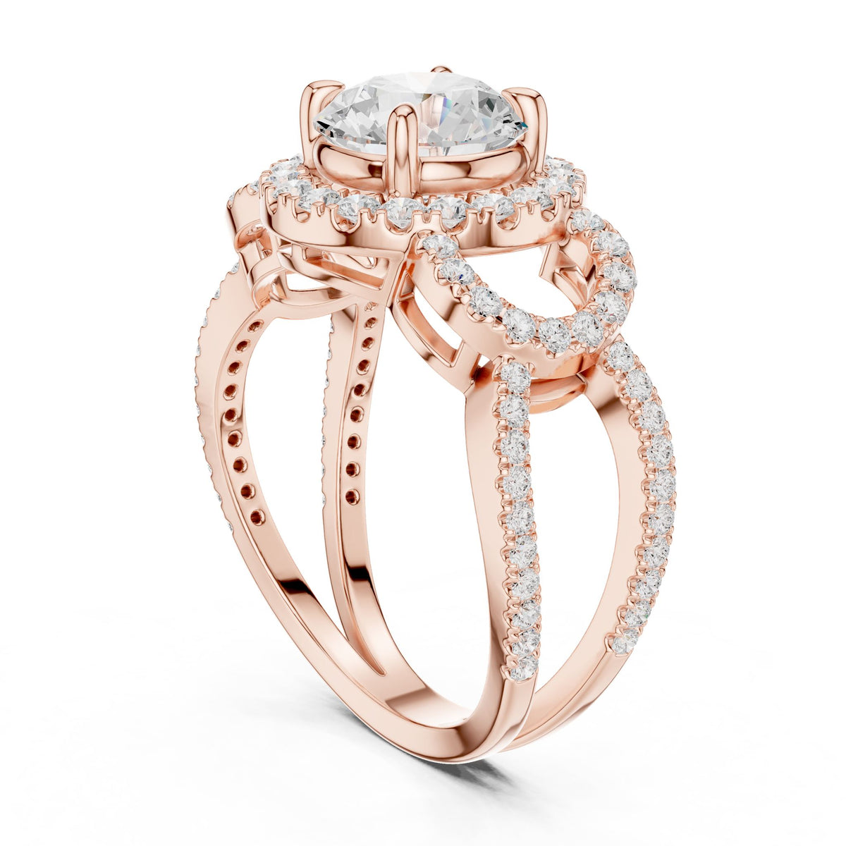 Round Halo Lab Grown Diamond Engagement Ring
