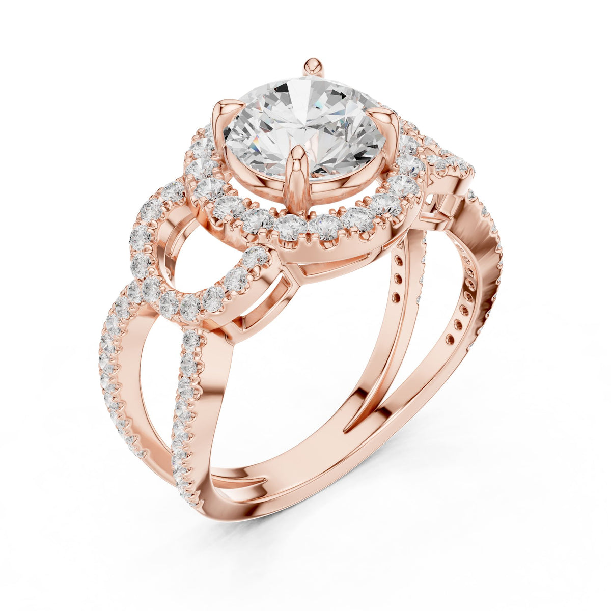 Round Halo Lab Grown Diamond Engagement Ring