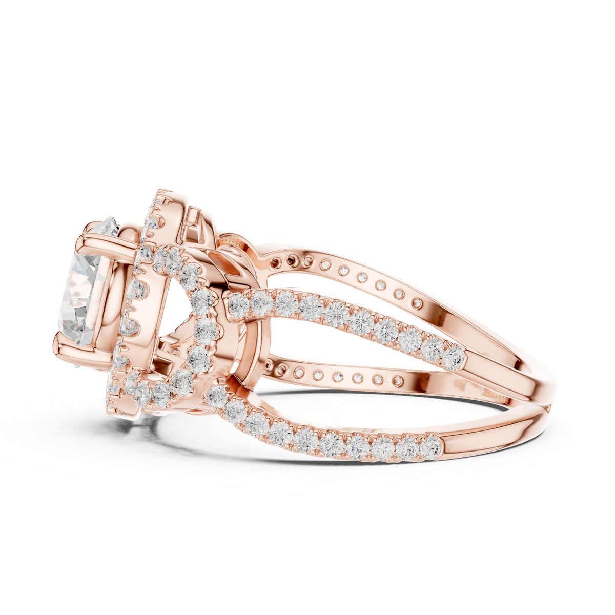 Round Halo Lab Grown Diamond Engagement Ring
