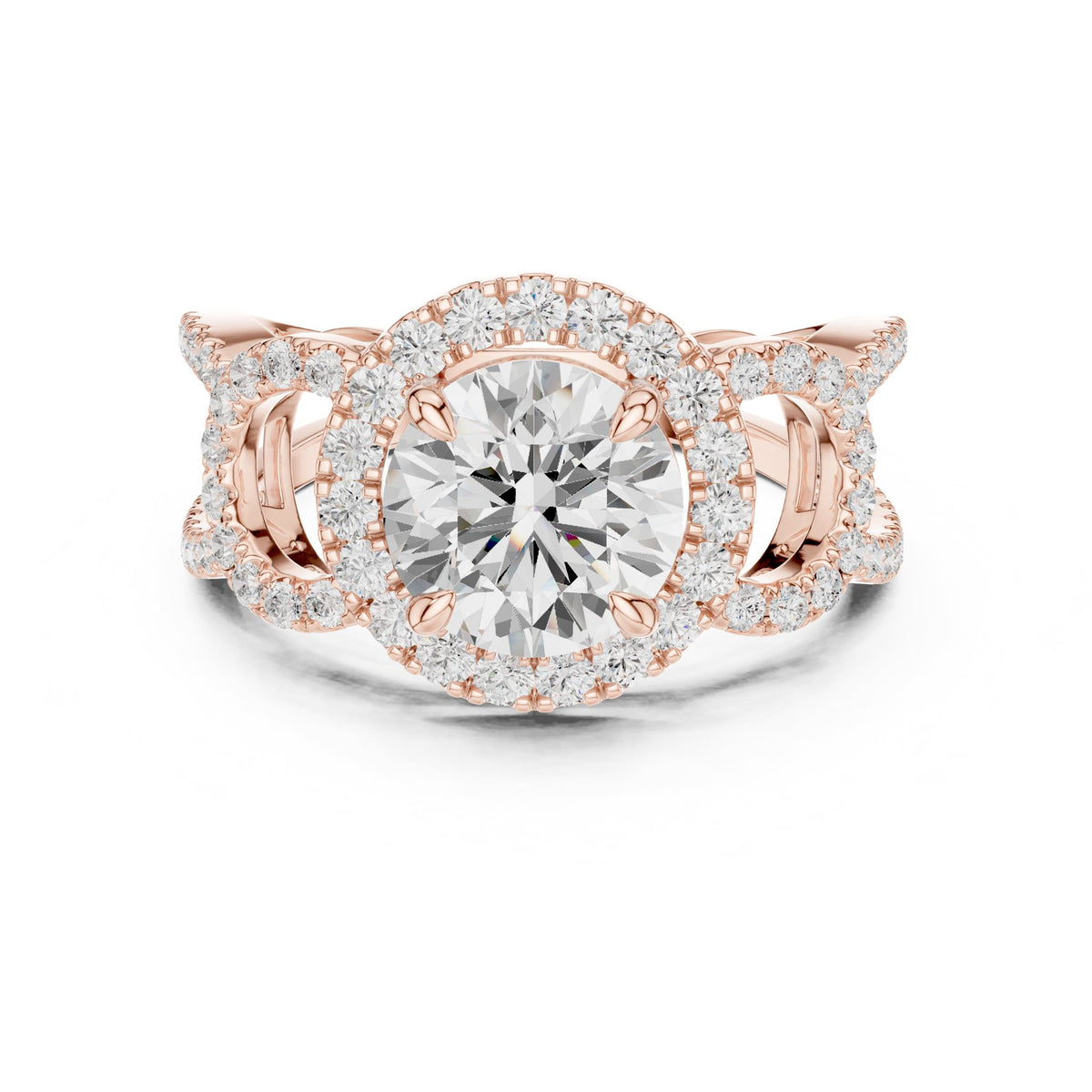 Round Halo Lab Grown Diamond Engagement Ring