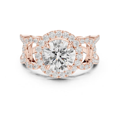 Round Halo Lab Grown Diamond Engagement Ring